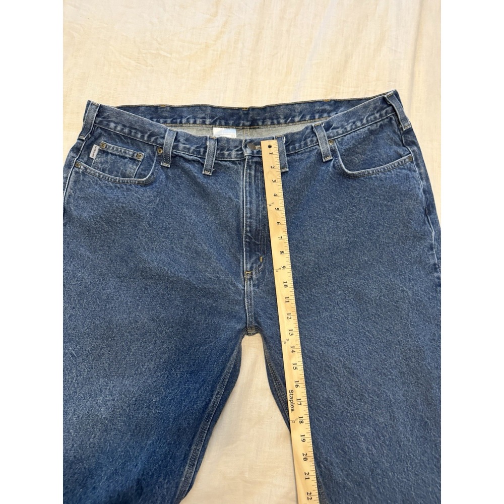 Carhartt Men's Relaxed Blue Jeans Medium Wash 46x30 VTG Quality Denim Classic - Picture 4 of 8